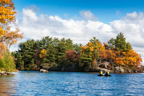 Autumn canoe outing on Lake Kawartha - 8x12 inches print - 8 x 12 inches print by Nicole Couture-Lord - Martello Alley